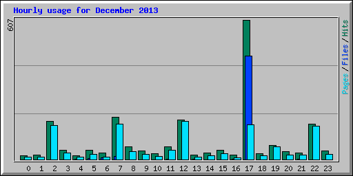 Hourly usage for December 2013