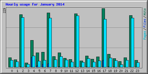 Hourly usage for January 2014