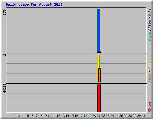 Daily usage for August 2013